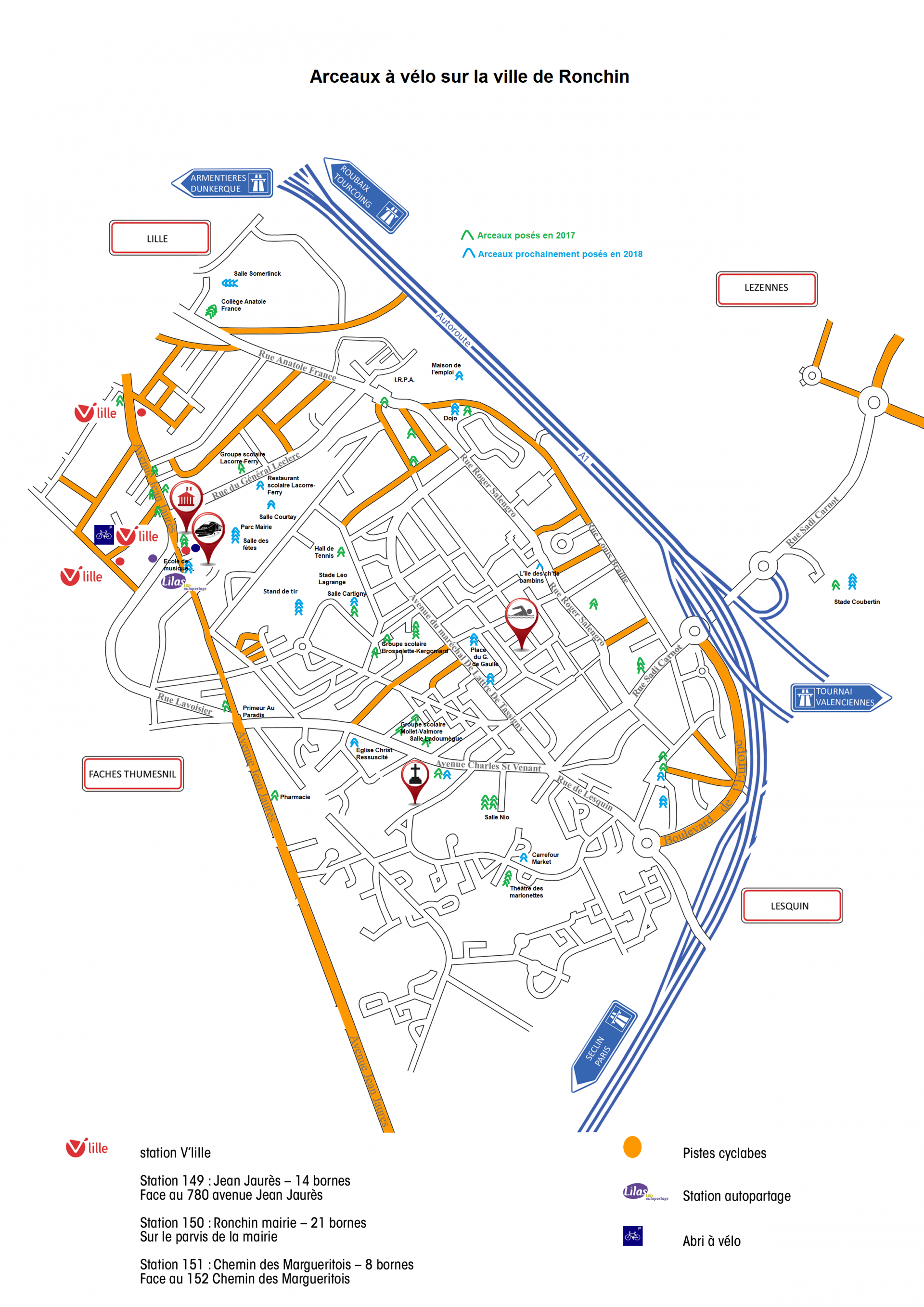 Plan d’implantation des arceaux à vélos